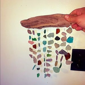 Beach glass wind chime